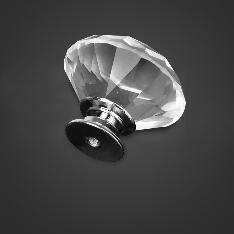 Clear Crystal & Zinc Alloy Cupboard & Cabinet Knob 30mm/40mm 10pcs
