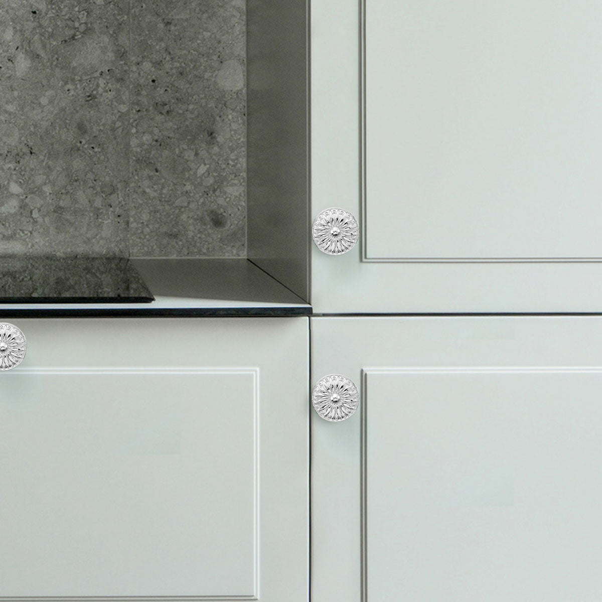 Bright Chrome Brass Round Cupboard & Cabinet Door Knobs 35×17mm