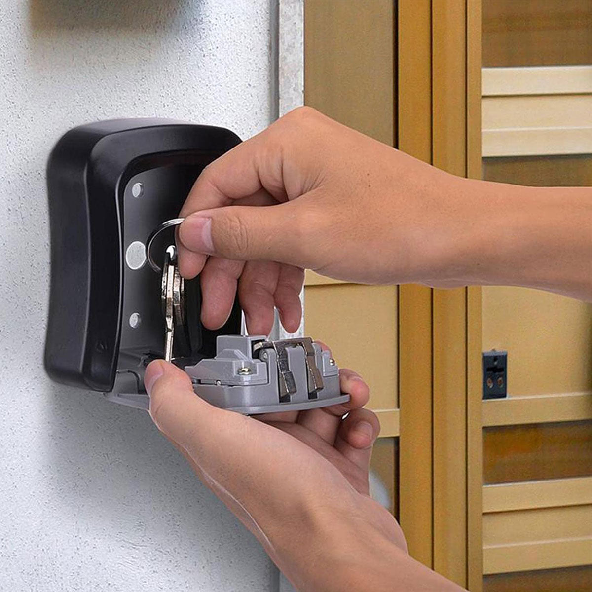 Black and Grey Weather-Resistant Steel Combination Key Box