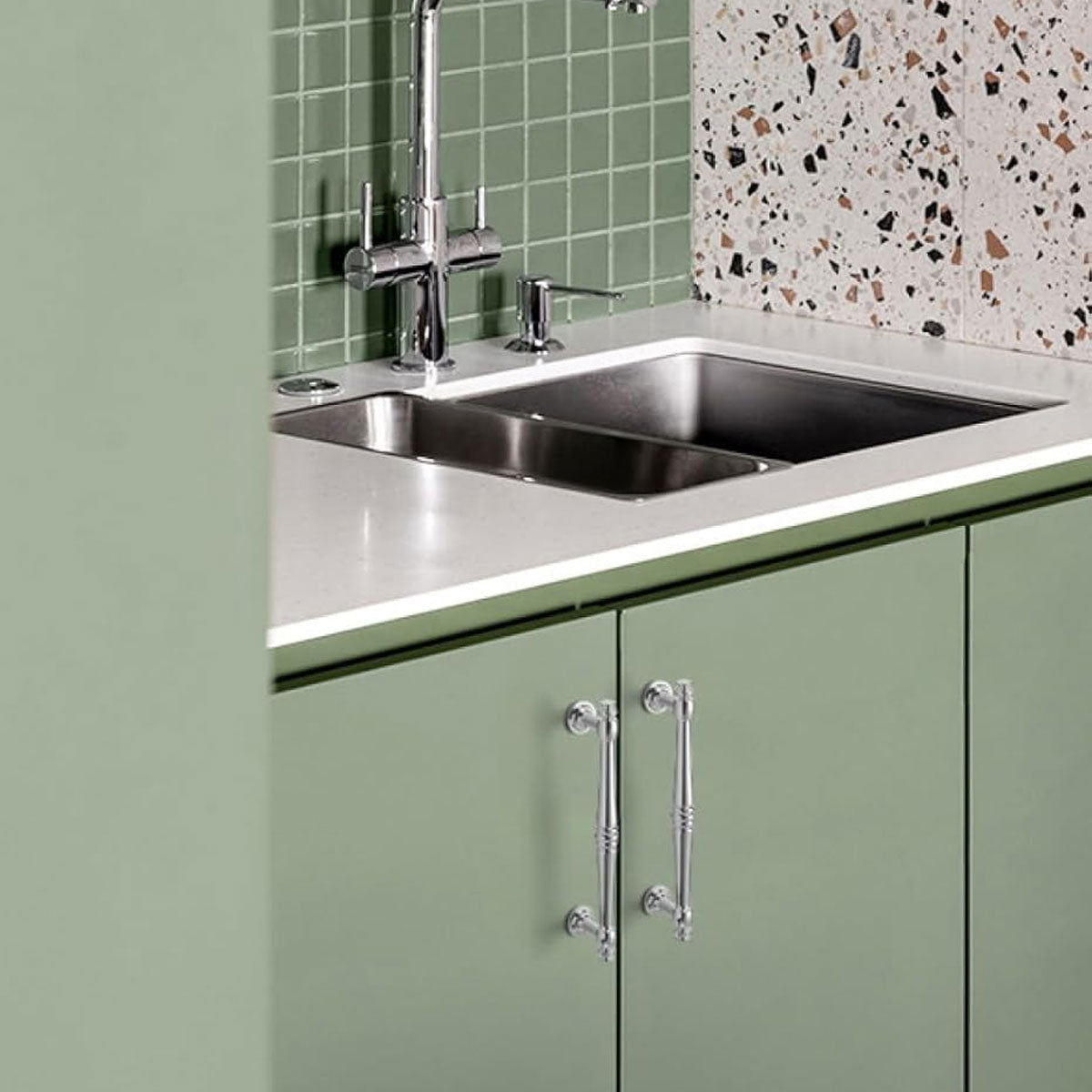 Bright Chrome Brass Cupboard & Cabinet Door Pull Handle