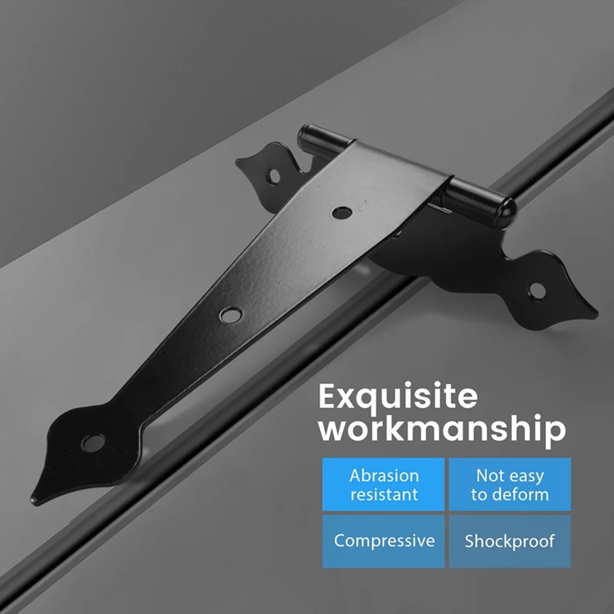 Black Coated Metal Strap T Hinges for Wooden Gate and Barn Door