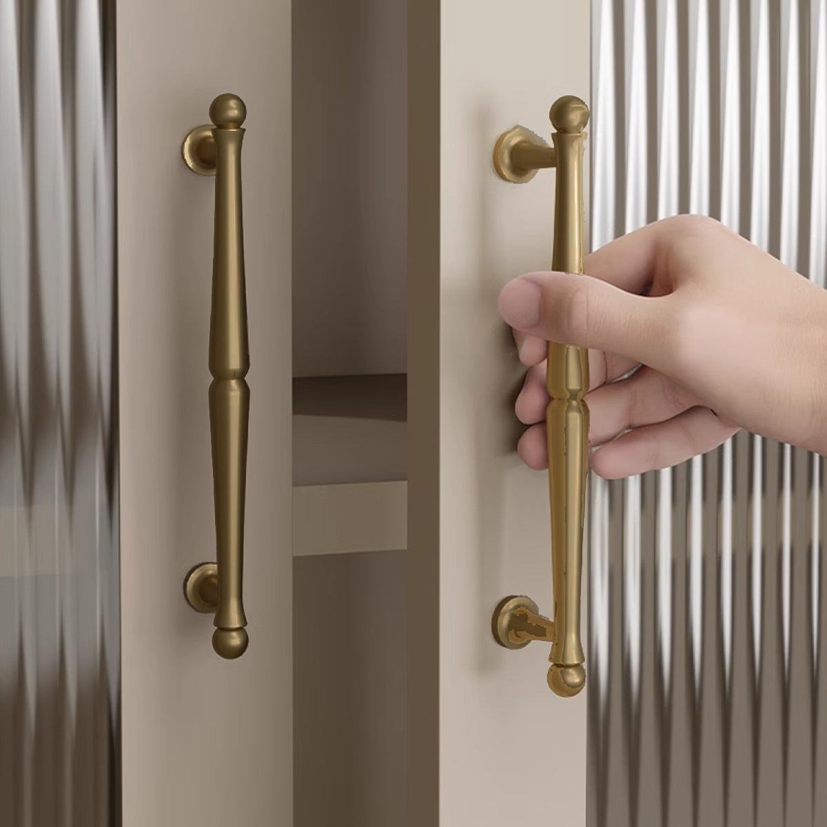 Brushed Bronze Brass Cupboard & Cabinet Door Pull Handle