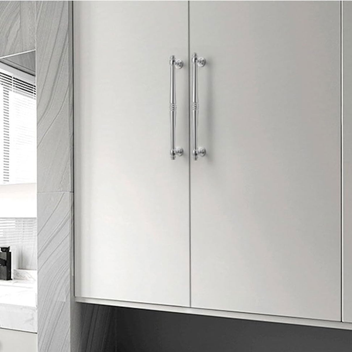 Bright Chrome Brass Cupboard & Cabinet Door Pull Handle