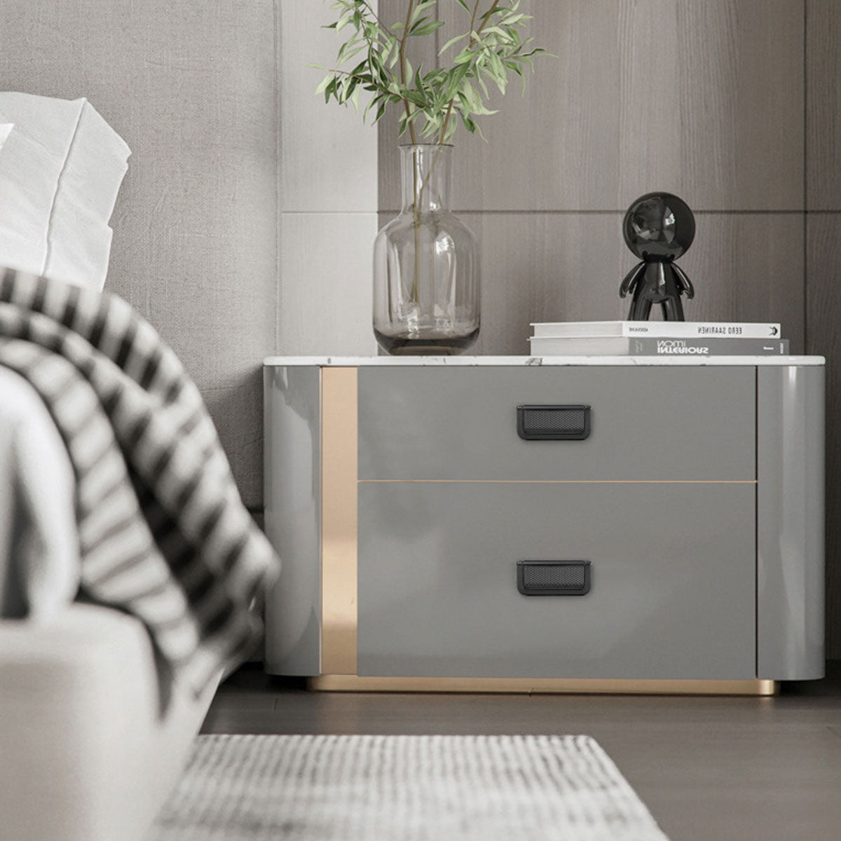 2 Finishes Hammer-Patterned Wardrobe Door Handles Set