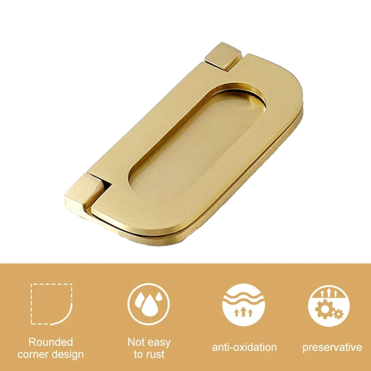 Electroplated Brass Cupboard & Cabinet Flat Door Pull Handle 64mm