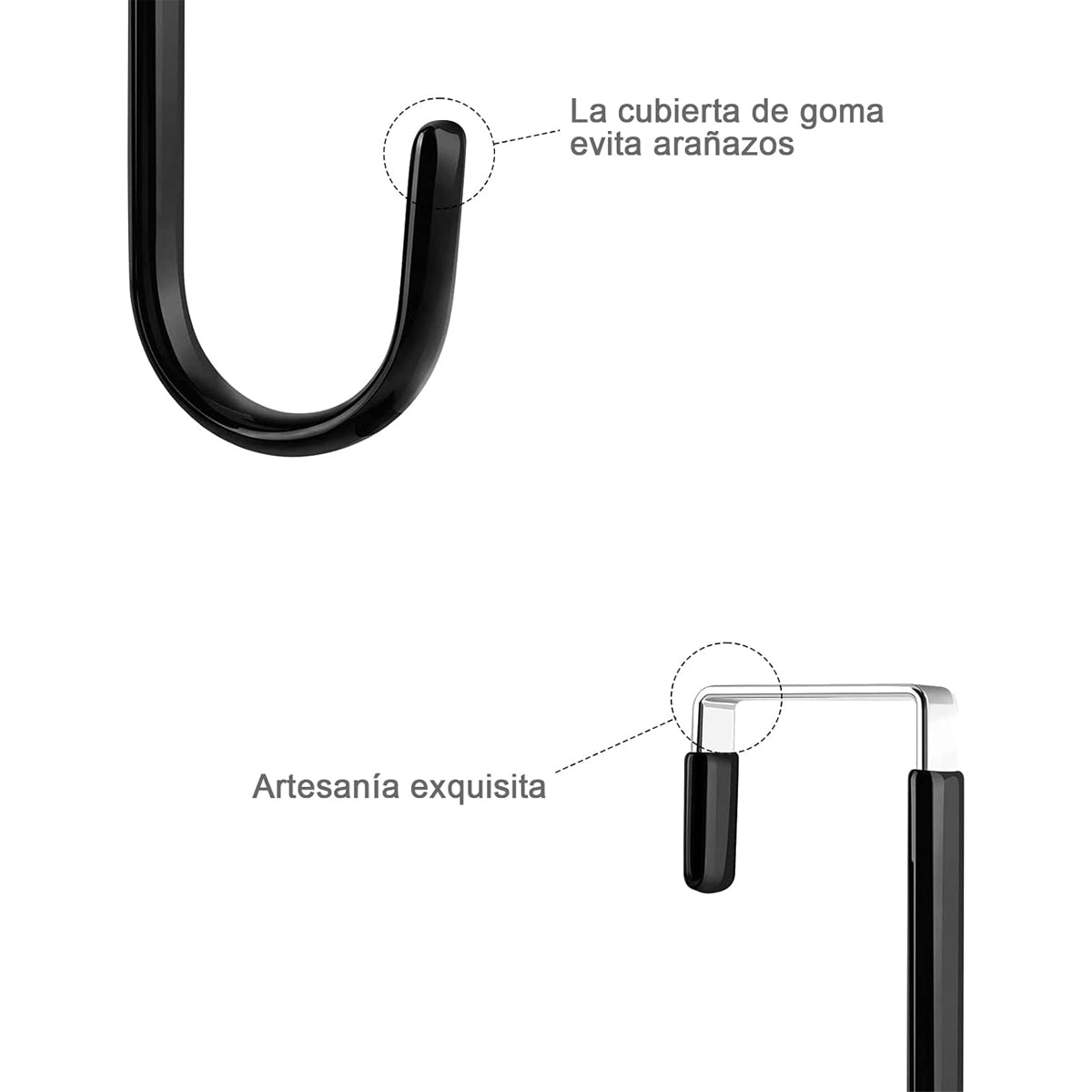 Black or White Rust-Resistant Metal Over the Door Hooks (10PCS)