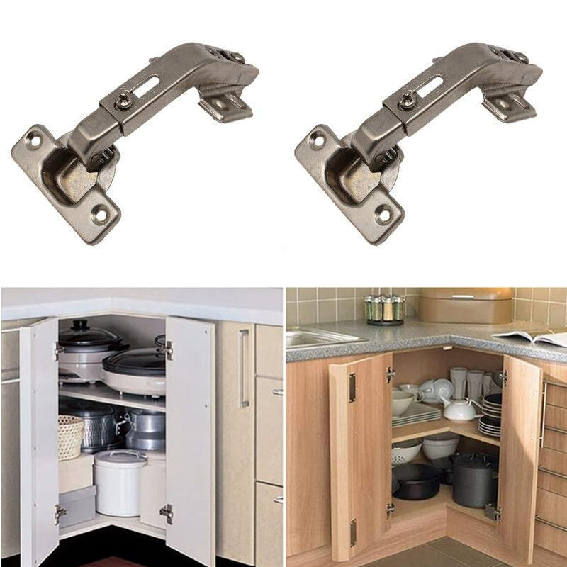 Silver Electroplated Steel Cabinet Corner Door Hinge 135 Degree