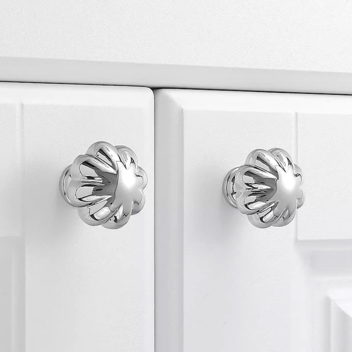 Bright Silver Copper Cabinet Knob Single-Hole