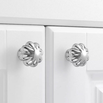 Bright Silver Copper Cabinet Knob Single-Hole