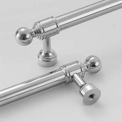 Silver Metal Cabinet Handle with Round Ball End, Polished