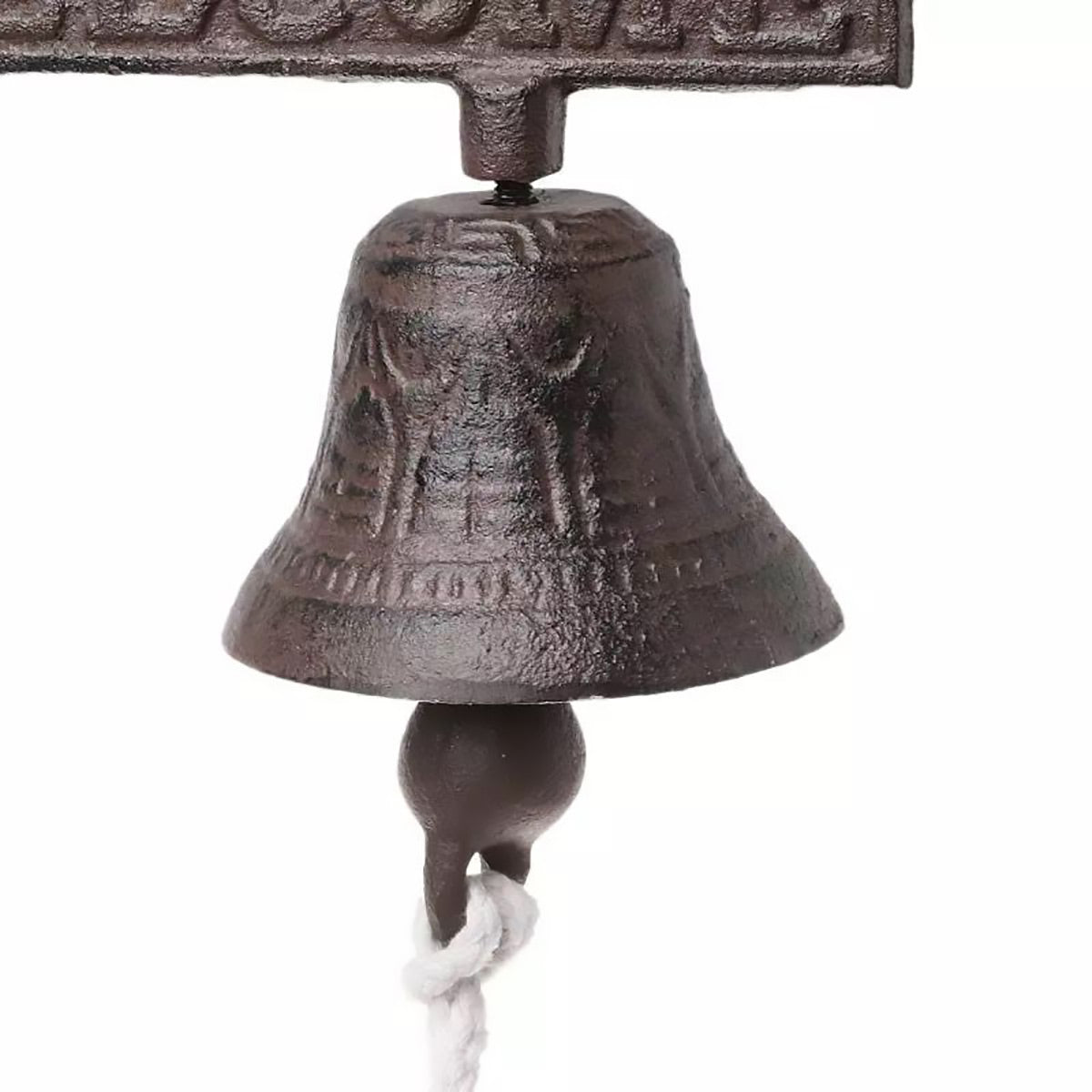 Dark Brown Vintage Finish Cast Iron Wall Hanging Dinner Bell