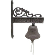 Dark Brown Vintage Finish Cast Iron Wall Hanging Dinner Bell