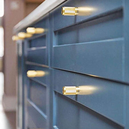 Knurled Solid Brass Handle with Round or Cylindrical Options