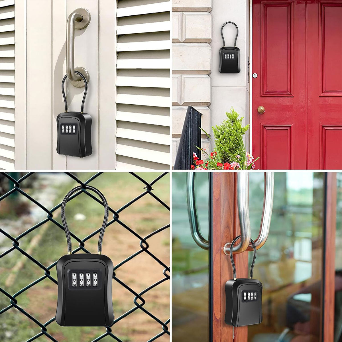 Portable Key Lock Box Hanging Combination Storage Organizer