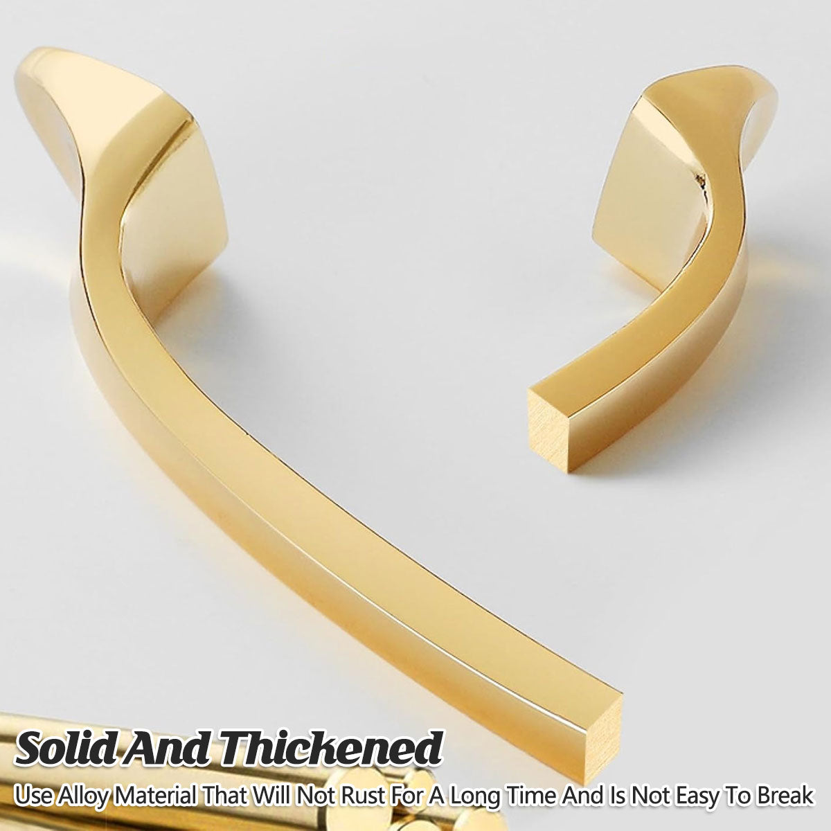 2 Hole Distance Brass Cupboard & Cabinet Door Pull Handle 96-128mm