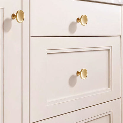 Gold Copper Round Cabinet Knob with Single-Hole Mount