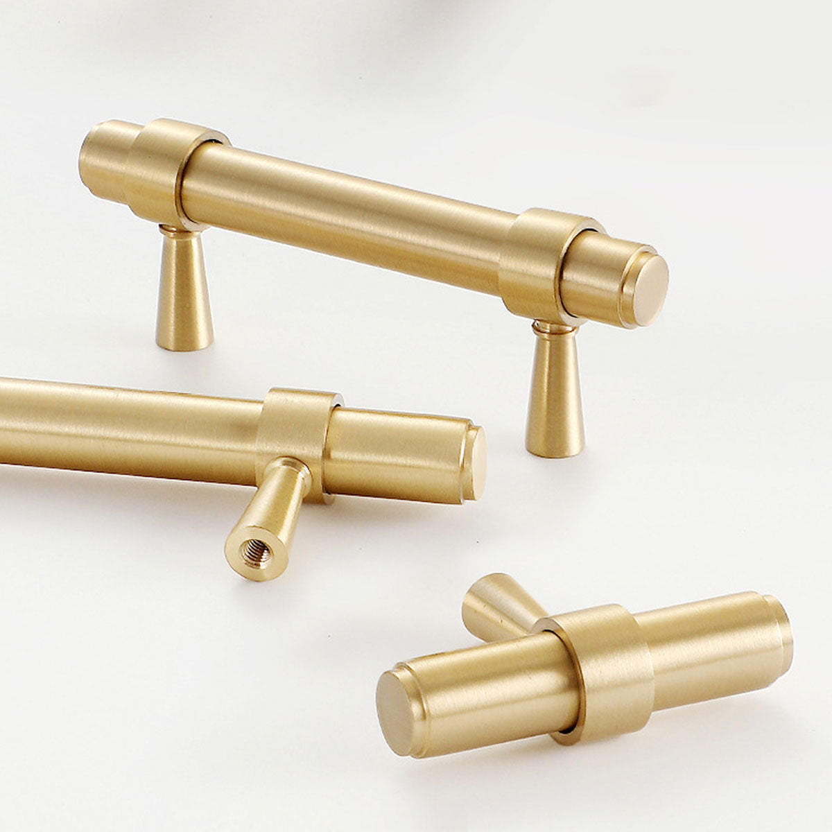 Brushed Brass Cupboard & Cabinet Door Pull Handle 64-320mm 2 Colors Options