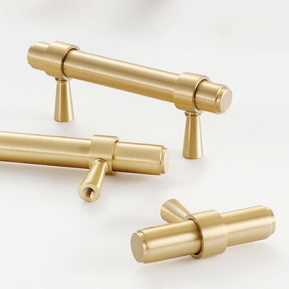 Pure Copper Cabinet Handles with Brushed Finish