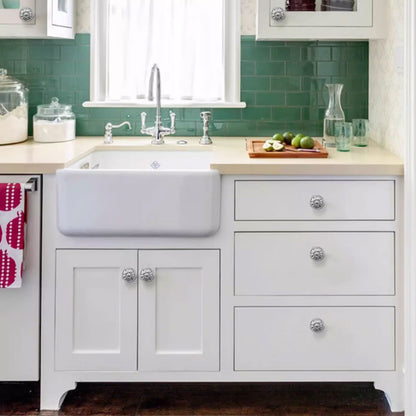 6 Styles Silver Solid Brass Cabinet Handle Single-Hole Mount