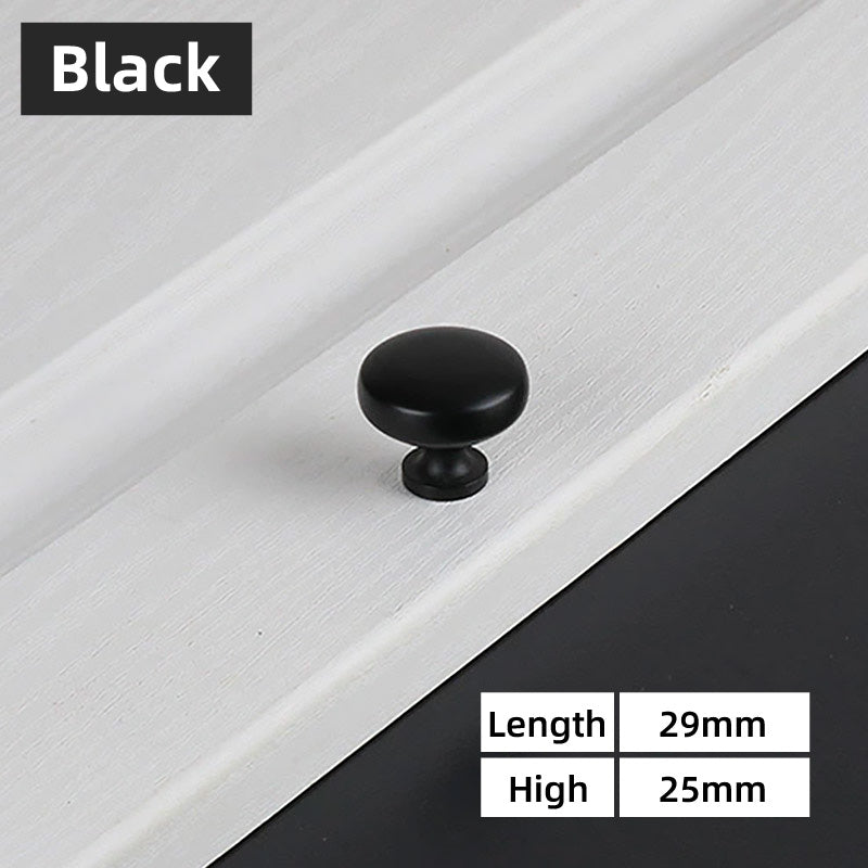 Matte Black Brass Cabinet Door Pull Handle & Single Hole Knob/96-128mm