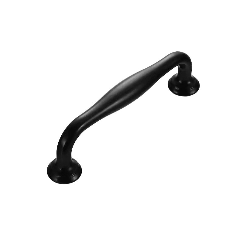 Matte Black Brass Cabinet Door Pull Handle & Single Hole Knob/96-128mm