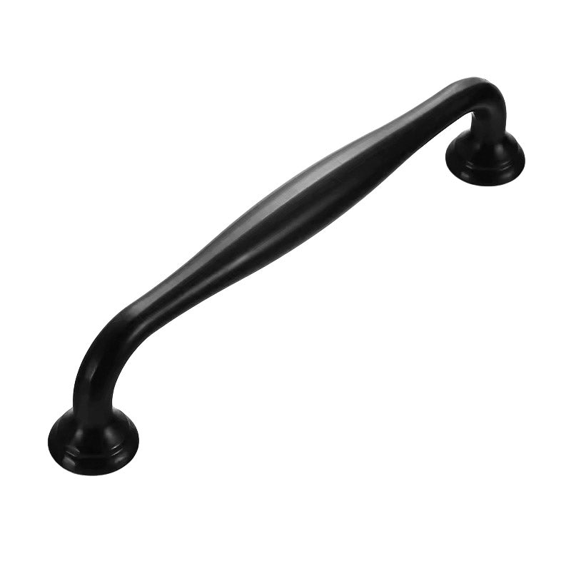 Matte Black Brass Cabinet Door Pull Handle & Single Hole Knob/96-128mm