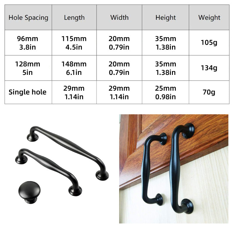 Vintage Black Solid Copper Cabinet Handle