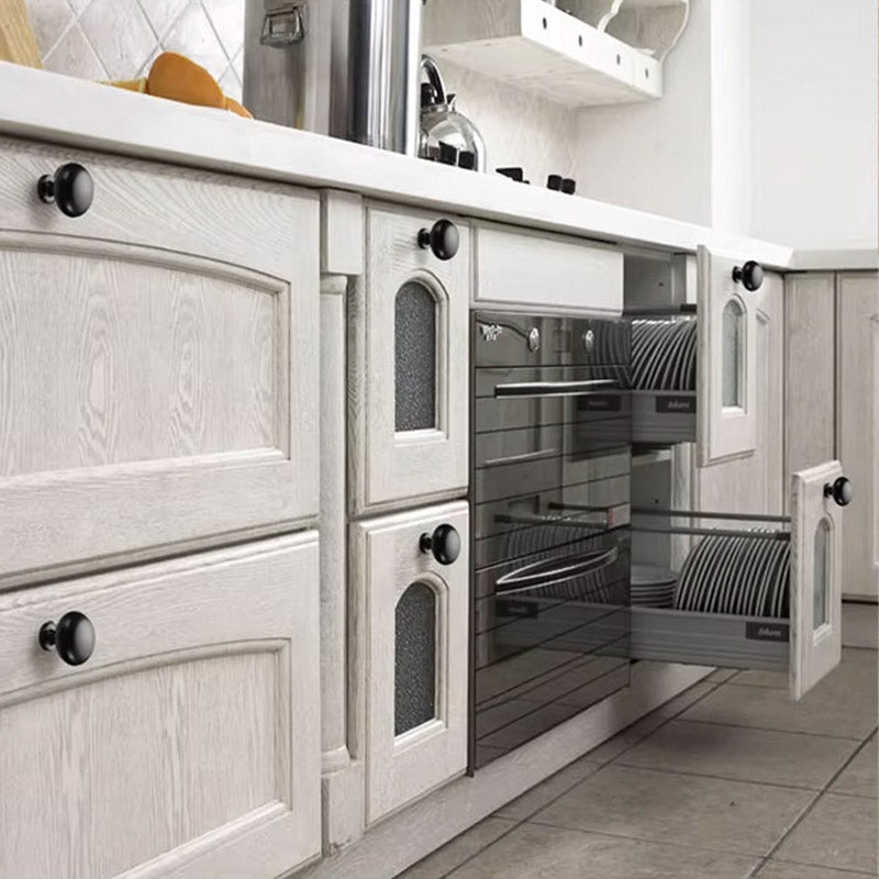 Matte Black Brass Cabinet Door Pull Handle & Single Hole Knob/96-128mm