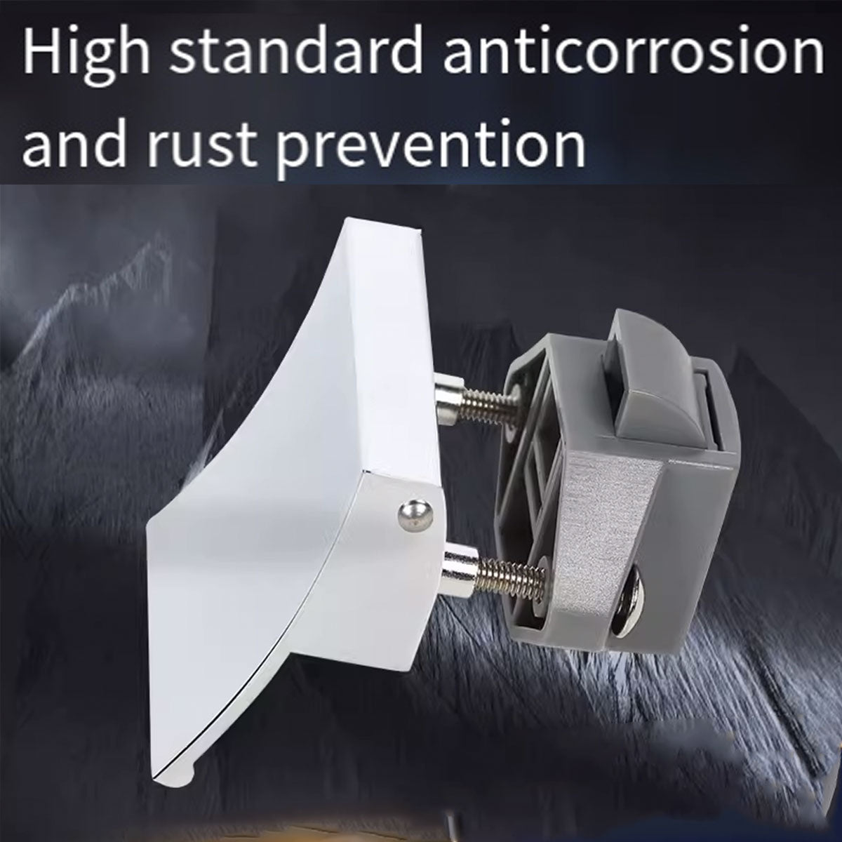 Silver Grey Finish Plastic-Metal Square Push Lock for Cabinets