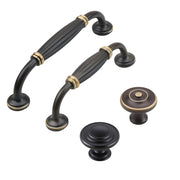 2 Colors Brass Cupboard & Cabinet Door Pull & Knob Handle 96-128mm