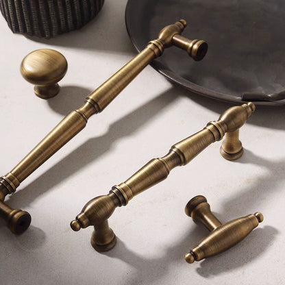 Vintage Cabinet Handle in Antique Brass for Cabinets