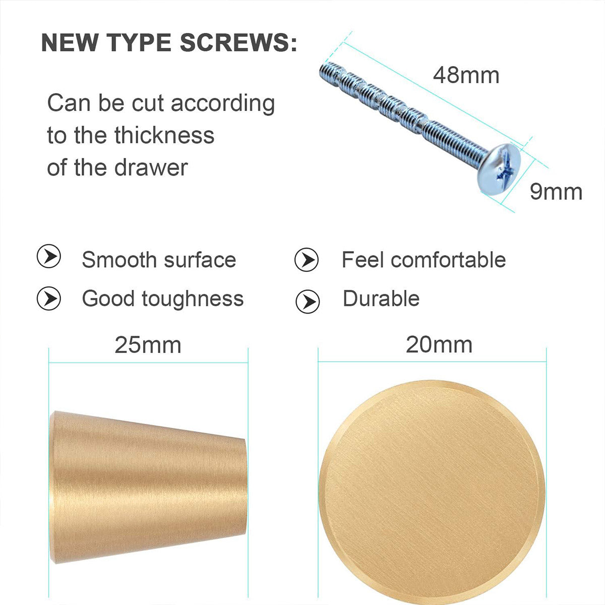 Single-Hole Copper Cabinet Handle with Seiko Coating