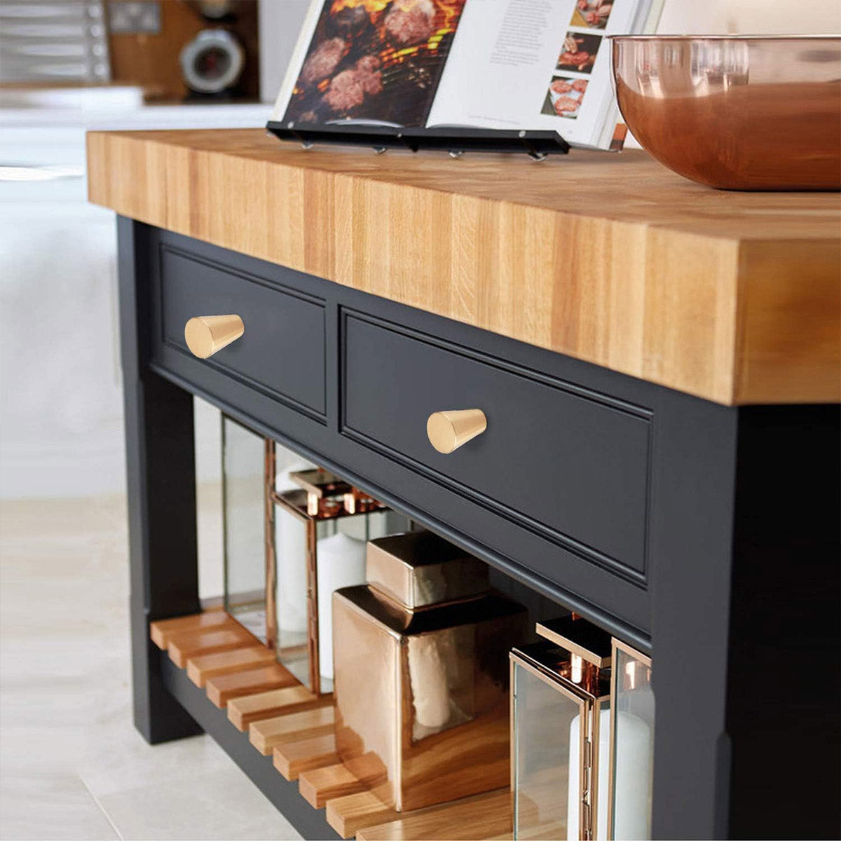 Single-Hole Copper Cabinet Handle with Seiko Coating