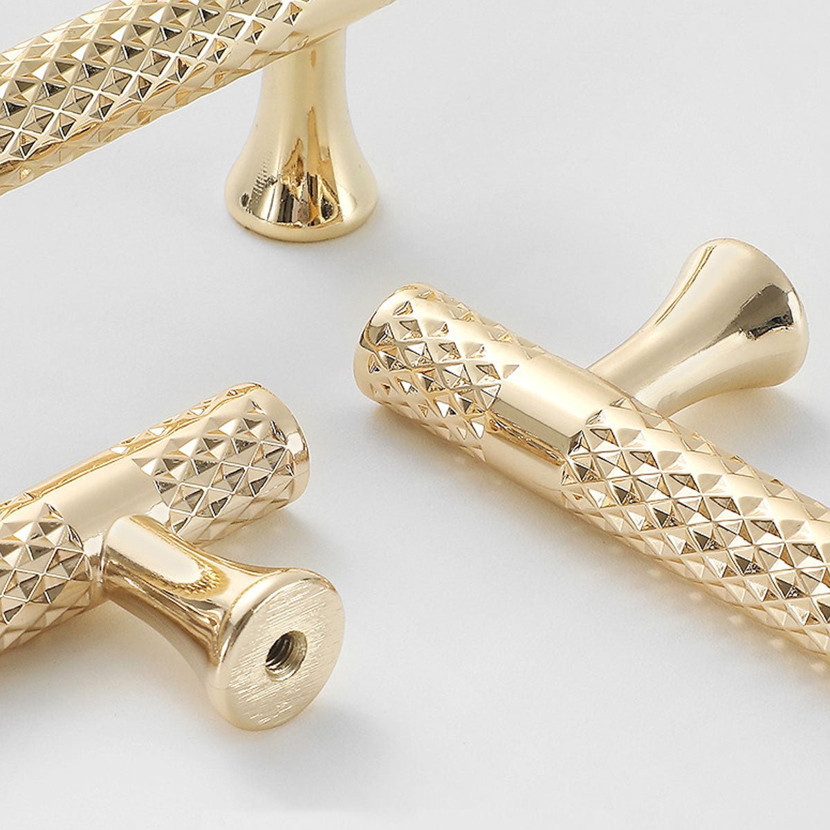 2 Finishes Hammer-Patterned Wardrobe Door Handles Set