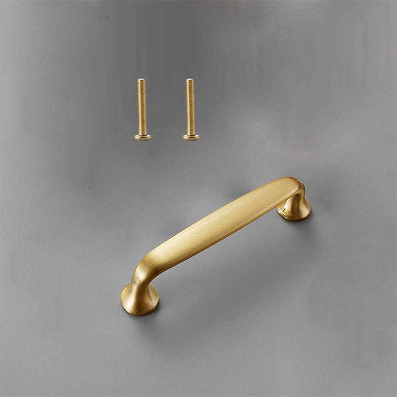 Solid Copper Cabinet Handle with Brushed Gold Finish