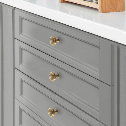 Solid Copper Cabinet Handle with Brushed Gold Finish