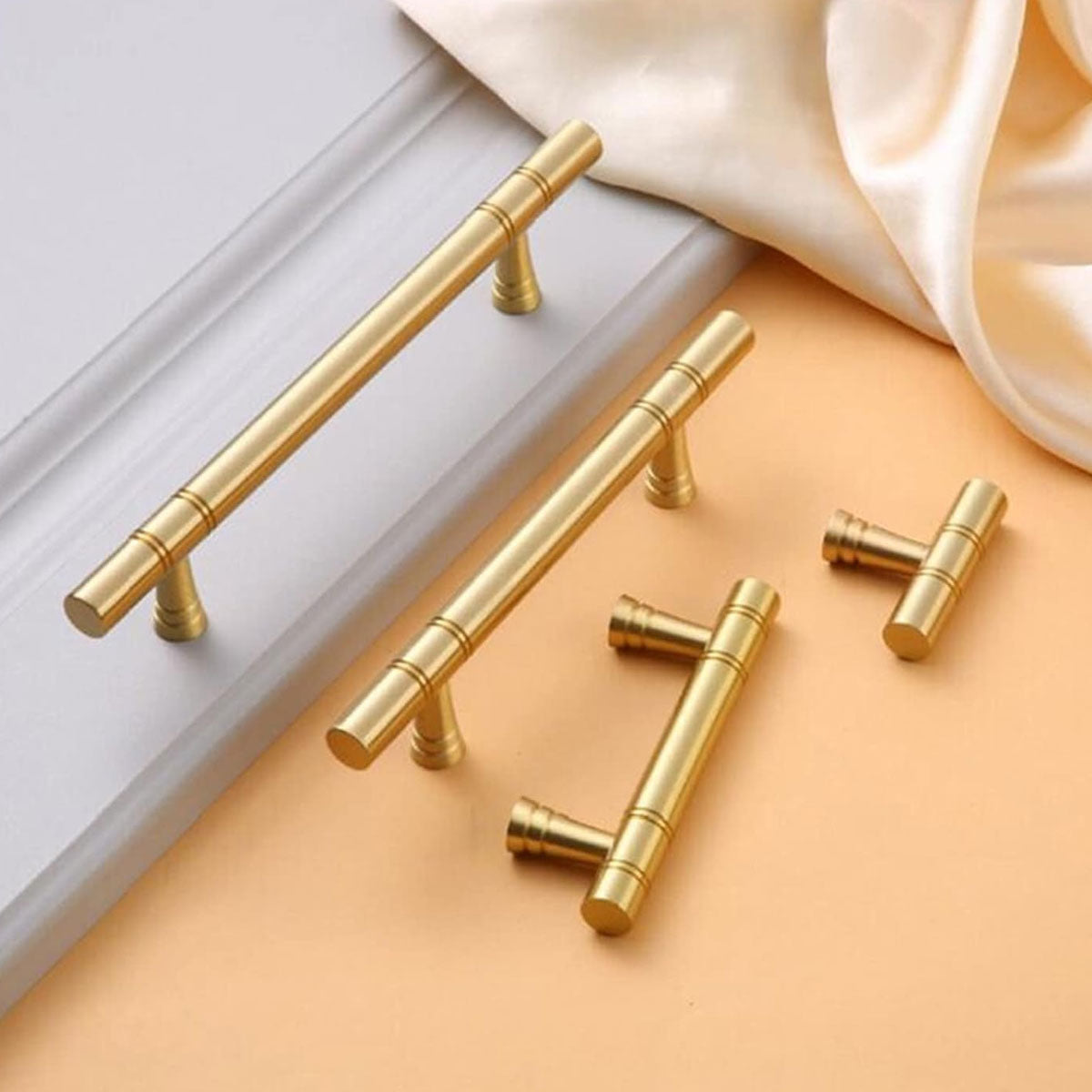 Brushed Brass Cupboard & Cabinet Door Pull Handle 50-192mm