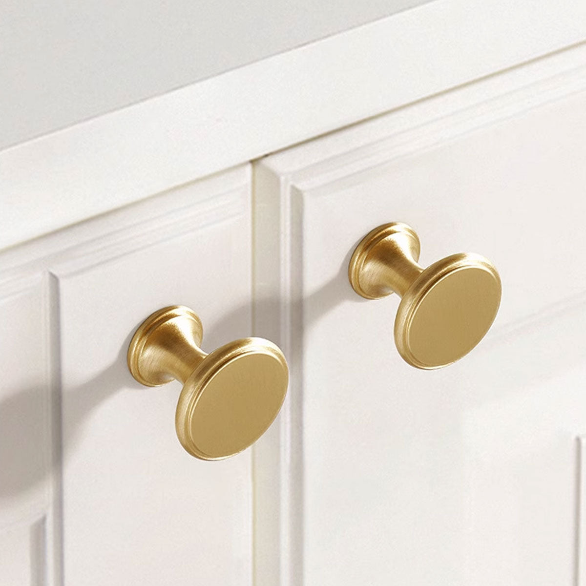 Brushed Brass Cupboard & Cabinet Door Knob 32mm