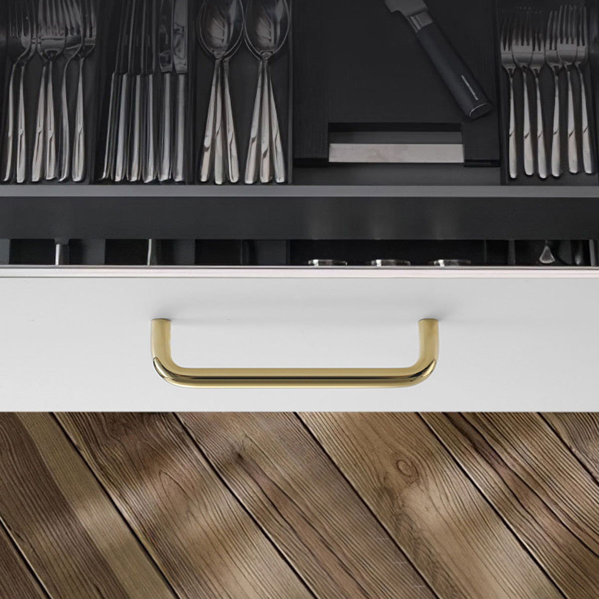 Brass Cabinet Pull Handles in Gold and Silver