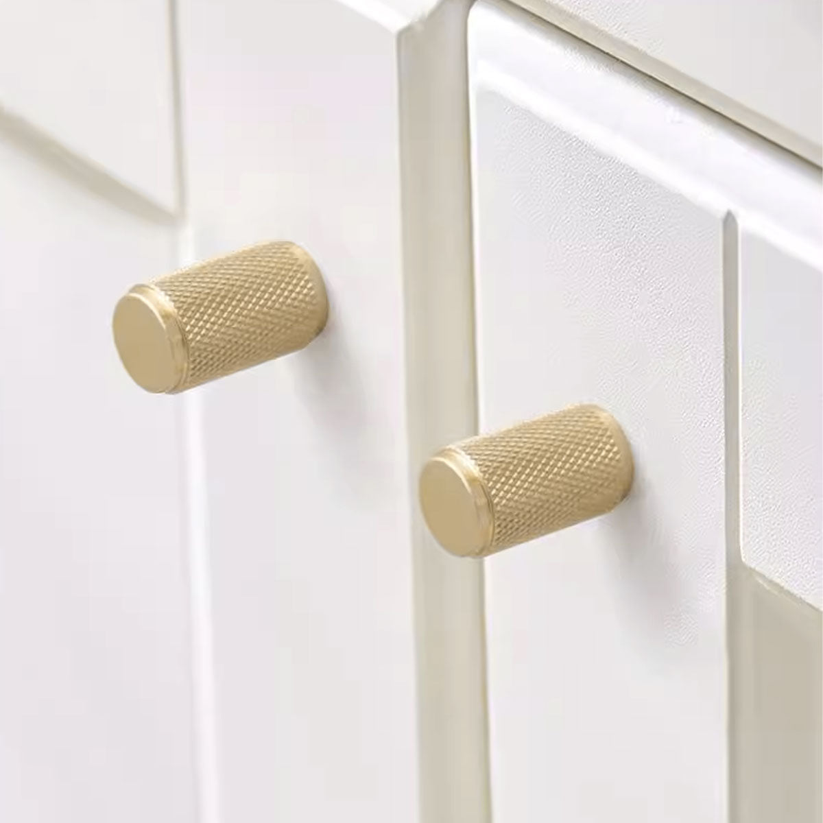 Knurled Solid Brass Handle with Round or Cylindrical Options