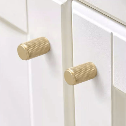 Knurled Solid Brass Handle with Round or Cylindrical Options