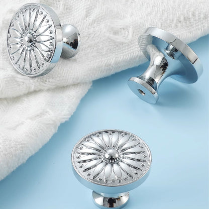 Round Pattern Cabinet Knob Single-Hole with Electroplated Finish