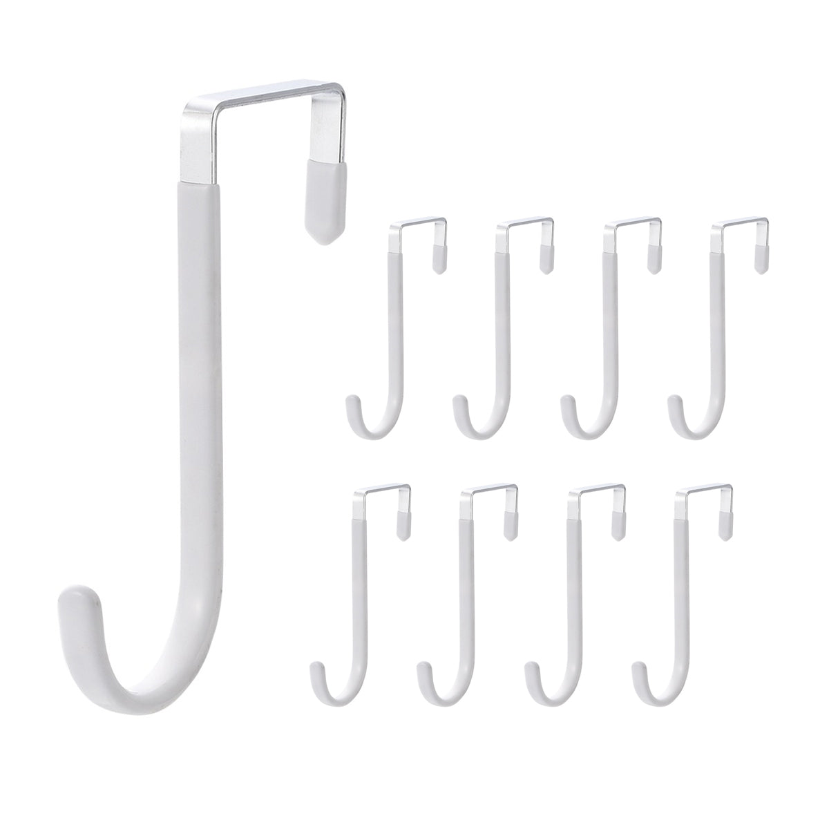 Black or White Rust-Resistant Metal Over the Door Hooks (10PCS)