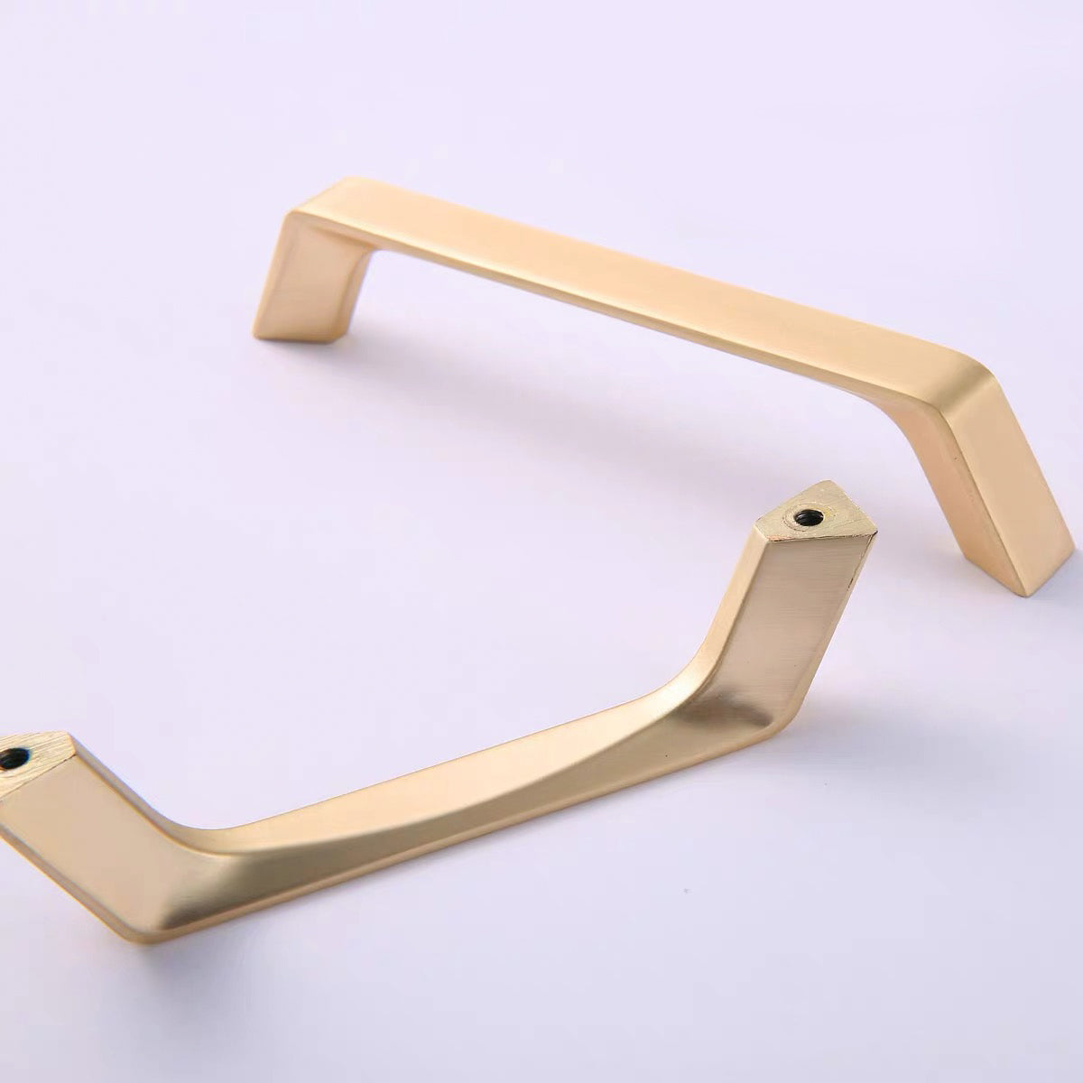 2 Styles Brushed Brass Brass Cupboard & Cabinet Door Pull Handle 64-160mm