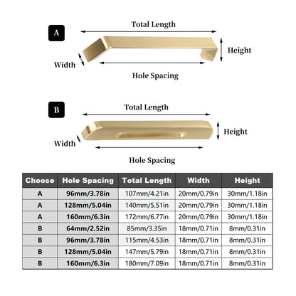 Solid Brass Cabinet Handles with Brushed Finish