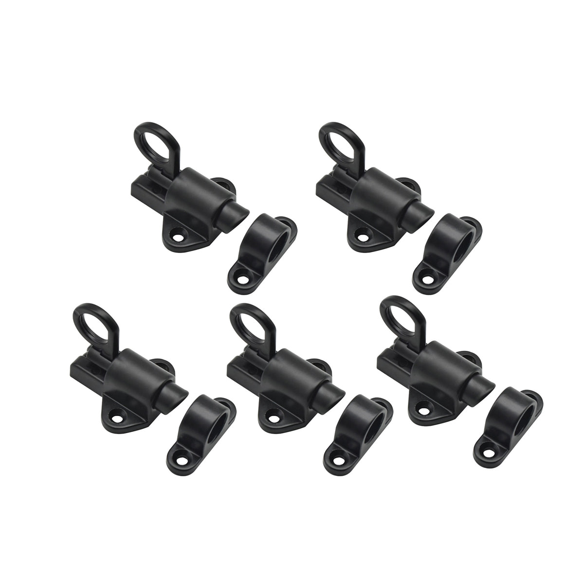 Black Finish Aluminium Alloy Spring Bolt Door Window Lock Set