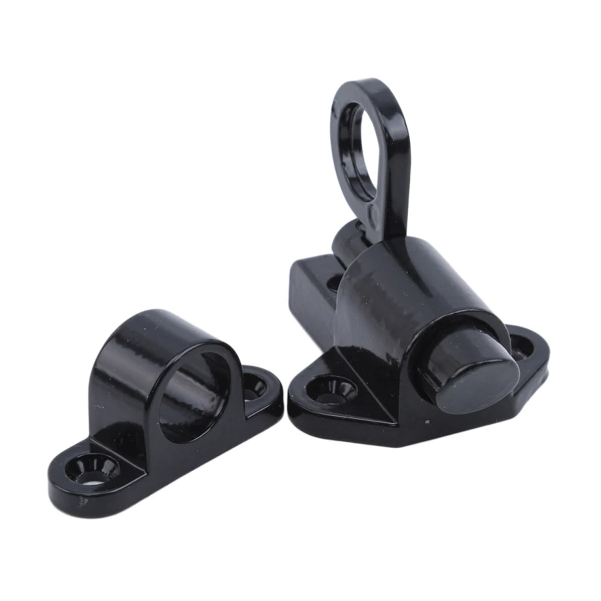 Black Finish Aluminium Alloy Spring Bolt Door Window Lock Set