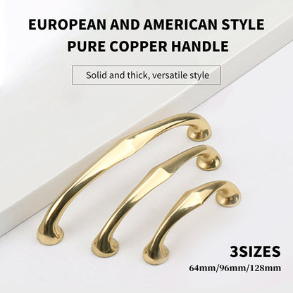 Solid Brass Cabinet Handle with Curved Grip