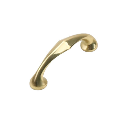 Solid Brass Cabinet Handle with Curved Grip