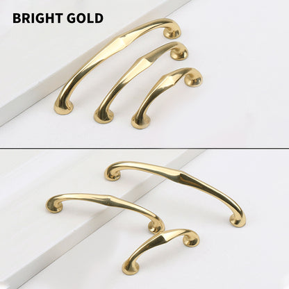 Solid Brass Cabinet Handle with Curved Grip